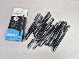 Pack 12 lapiceras borrables negras